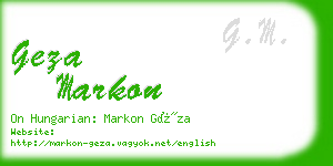 geza markon business card